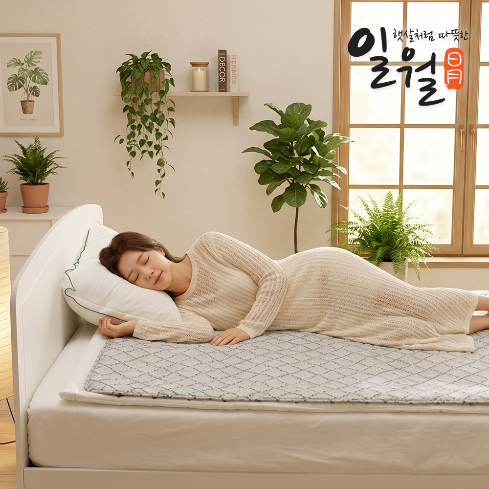 일월 전기매트 블로썸 카본 탄소매트 전기요 전기장판 싱글 2color 이미지 8