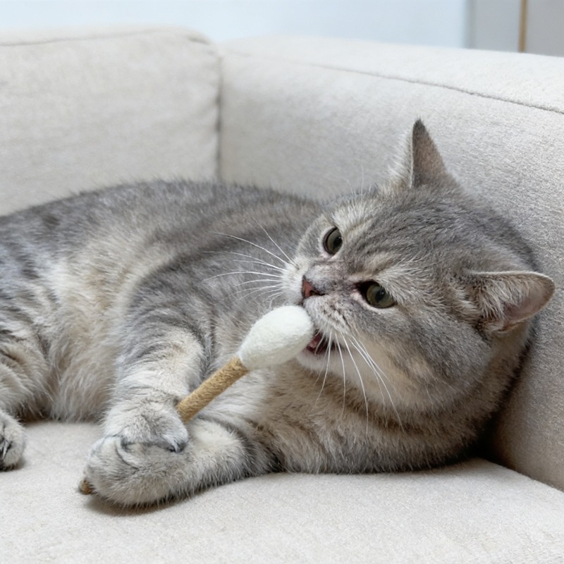 고양이 양모 면봉 장난감 15cm 캣닢 마따따비 고양이 강아지 애완견 반려묘 반려동물 용품 - 상세 이미지 5