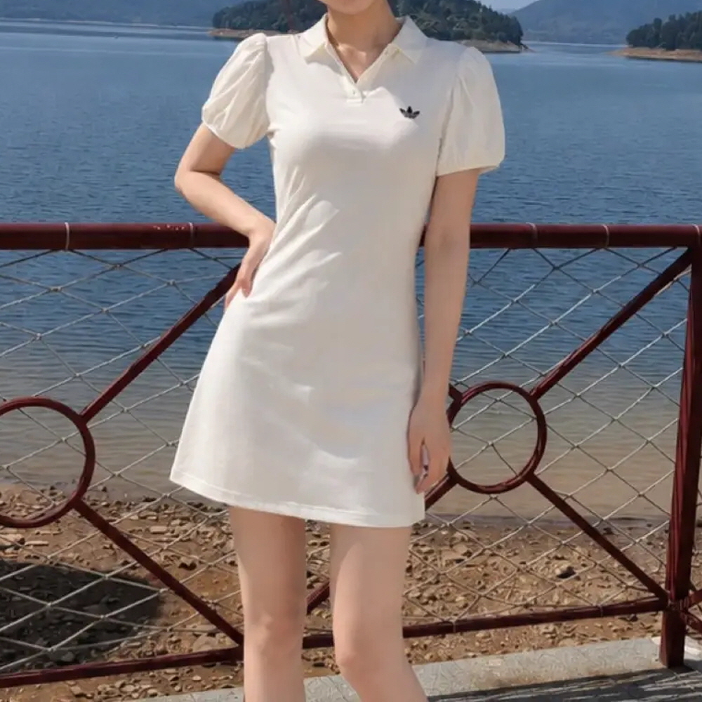 아디다스 오리지널 벌룬 슬리브 미니원피스 오프 화이트 KE3437 - 상세 이미지 5