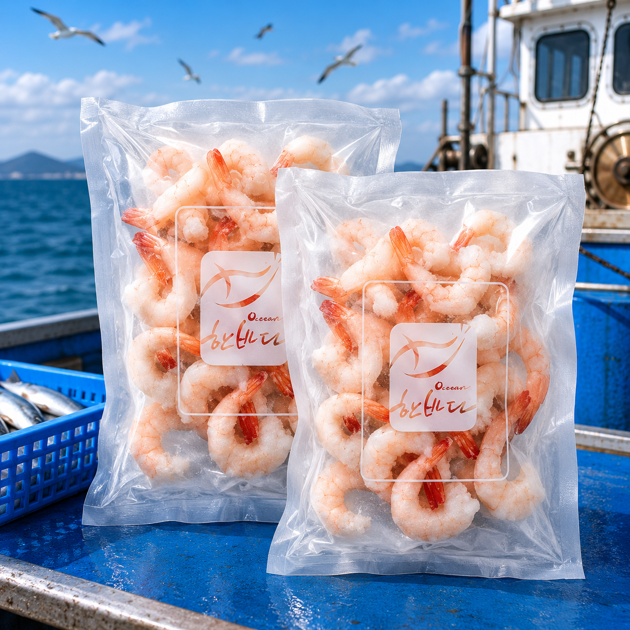 바다한끼 살이통통 자숙 칵테일새우 1kg x 2팩 업소용 냉동 새우살 손질 요리용 - 상품 이미지