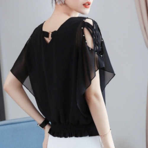 밸리 댄스복 라틴 라인 상의 탑 여성 반팔 - 상품 이미지