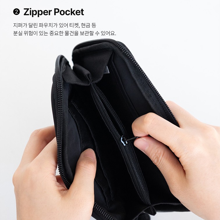 여권 파우치 천가방 소지품 패스포트 수납 포켓 여행 블랙 모그리 이미지 6