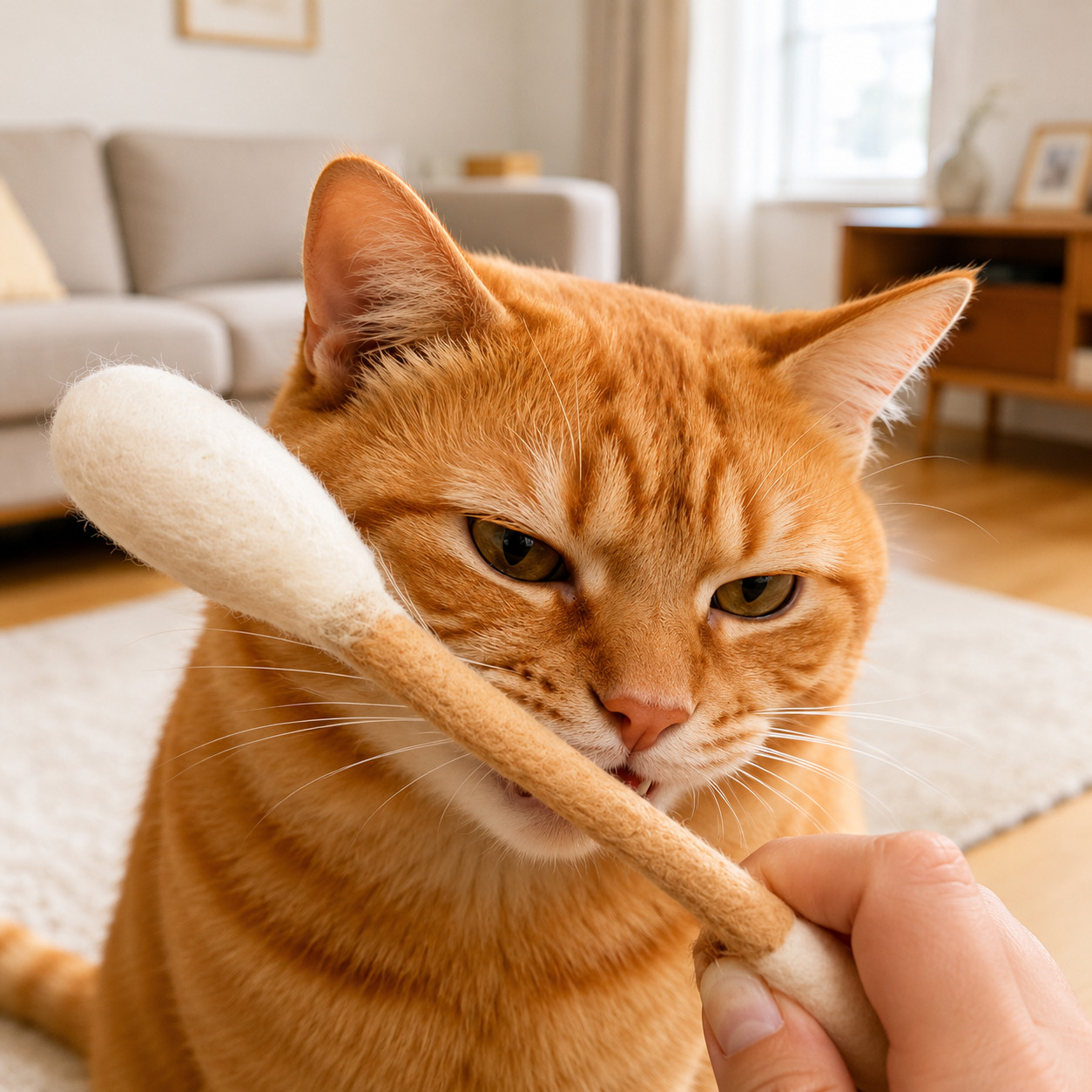 고양이 양모 면봉 장난감 15cm 캣닢 마따따비 고양이 강아지 애완견 반려묘 반려동물 용품 이미지 6