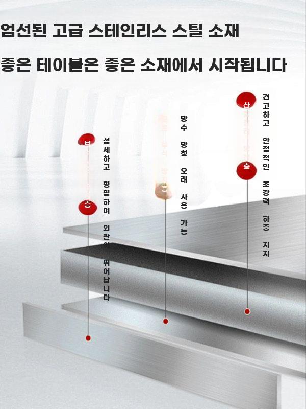 스테인리스 원형 테이블 회전식 접이식 대형 식탁 업소용 1.38m - 상세 이미지 3