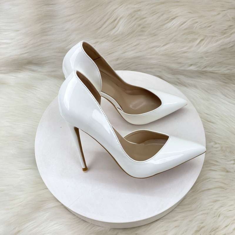 화이트 웨딩슈즈 스틸레토힐 킬힐 키높이 하이힐 8cm 10cm - 상품 이미지