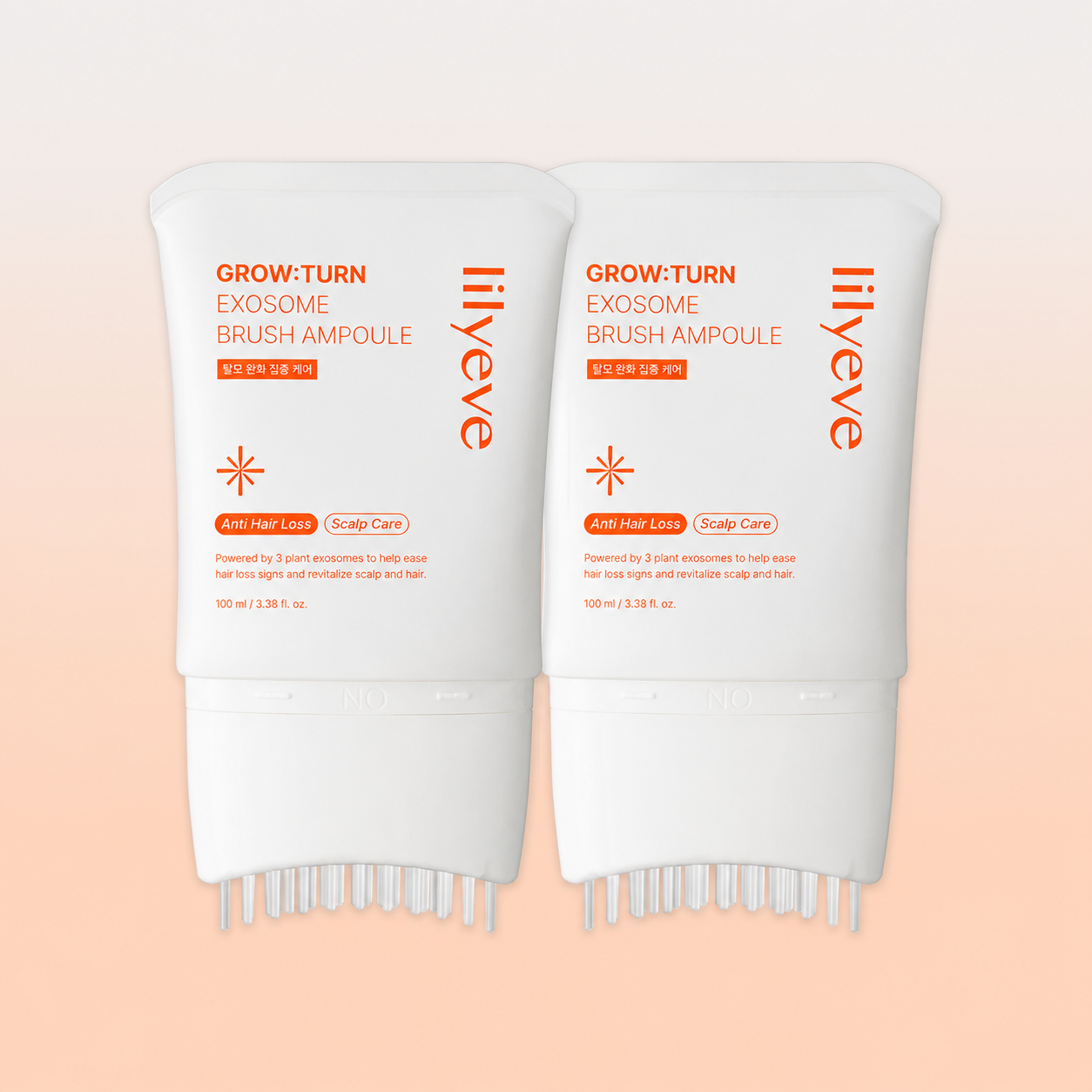 네이버 릴리이브 그로우턴AD 엑소좀 브러쉬 탈모 앰플 두피관리케어 100ml, 2개