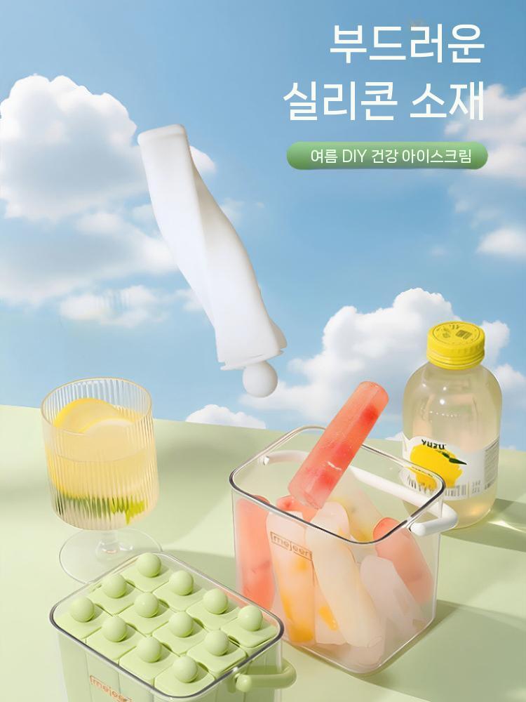 실리콘 얼음 몰드 얼음틀 트레이 롱스트립 제빙 아이스바 6구 - 상세 이미지 4