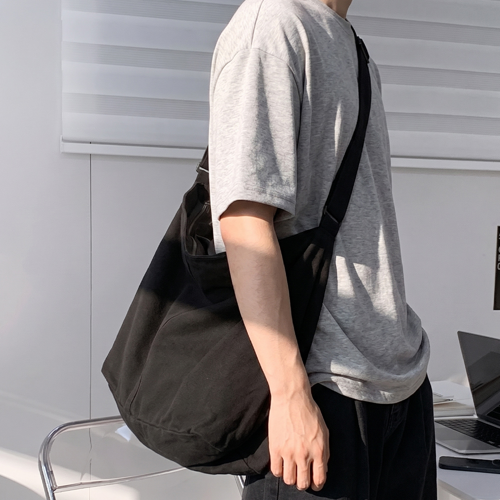 빅사이즈 캔버스 크로스백 보부상 가방 학생 여행 데일리 이미지 2