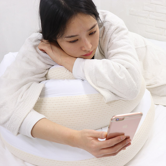 문피스 임산부 바디필로우 U자형 베개 쿠션 임신축하선물 오가닉 스트라이프 상품 이미지