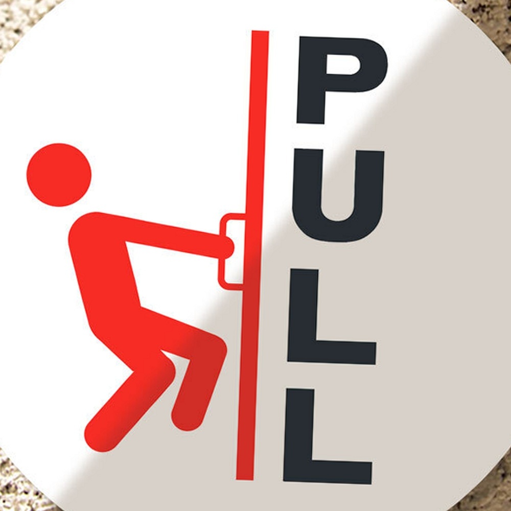 라이즈올5 출입문 PULL 안내 스티커 출입문표시 레터링문구 - 상품 이미지