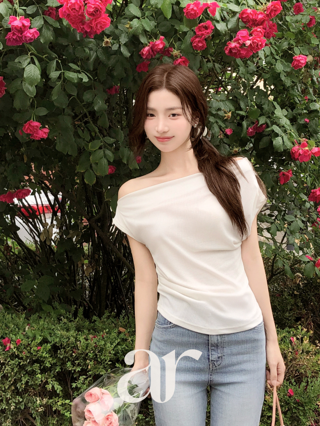 (국내제작) 드레이프 언발 오프숄더 골지 셔링 티셔츠 ts5040 - 상세 이미지 3
