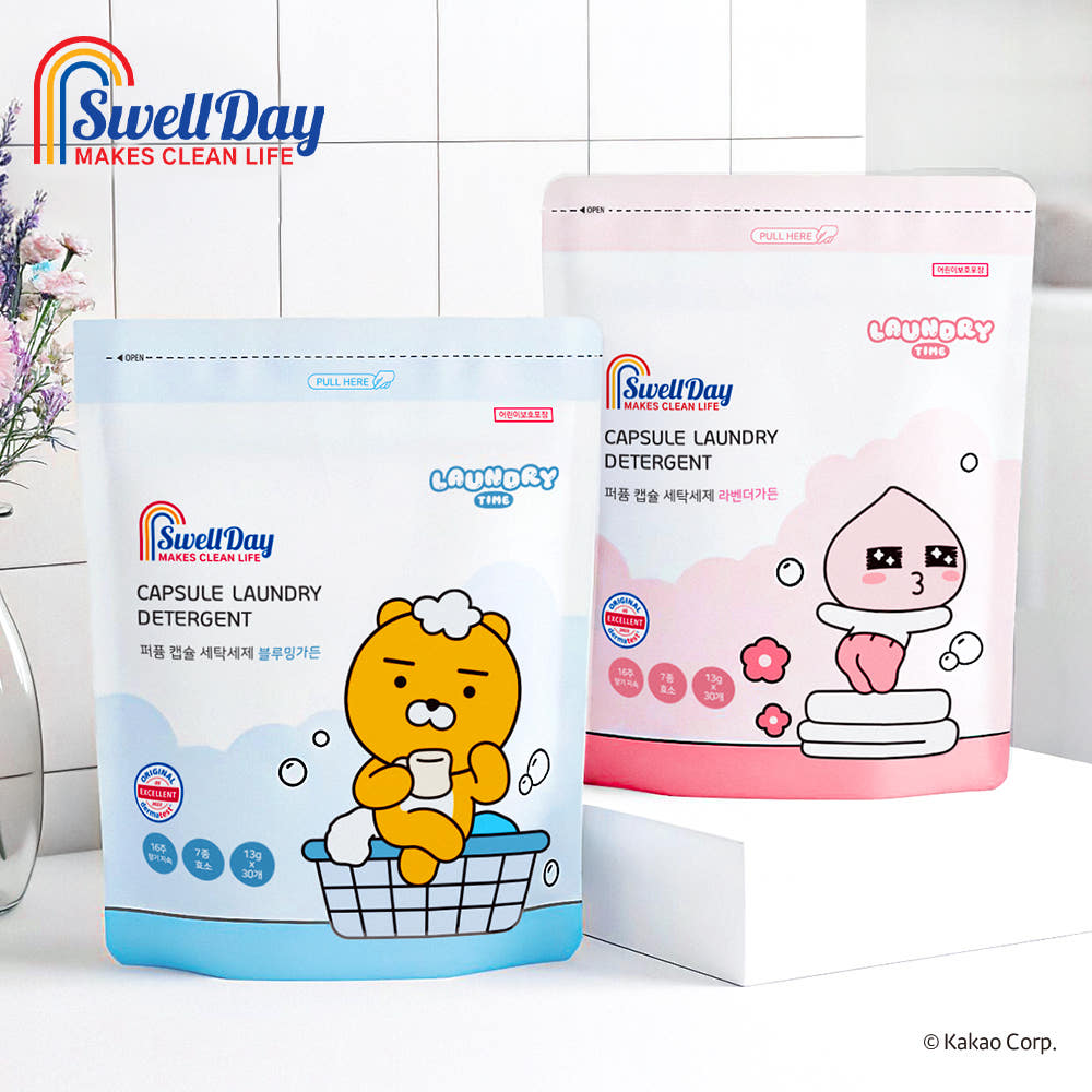 세탁세제 고농축 세제 대용량 세제 스웰데이 카카오프렌즈 라벤더향