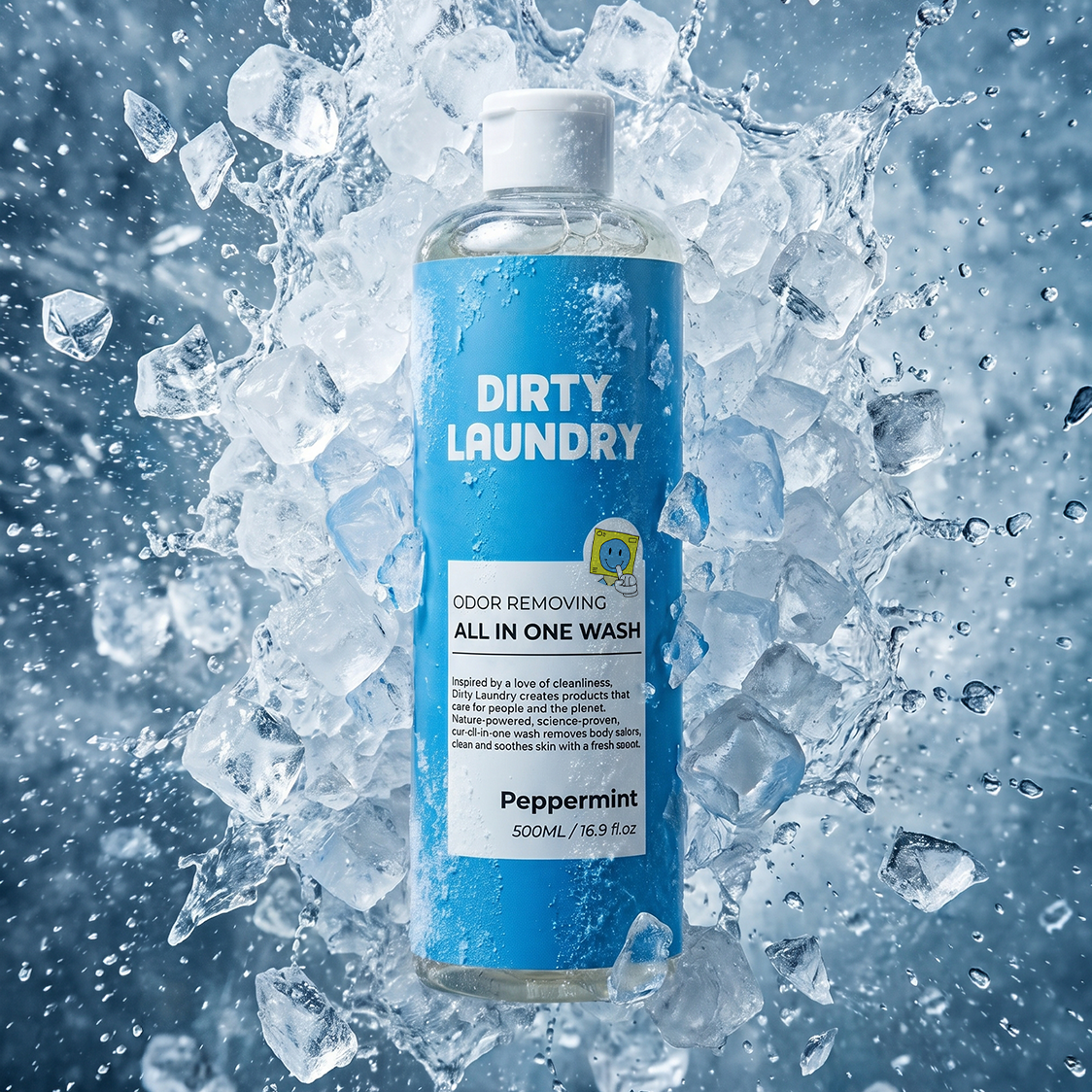 [쿨링민트] 더티런드리 올인원바디워시 쿨 멘톨 페퍼민트 500ml 등드름 체취개선 헬스장 - 상품 이미지