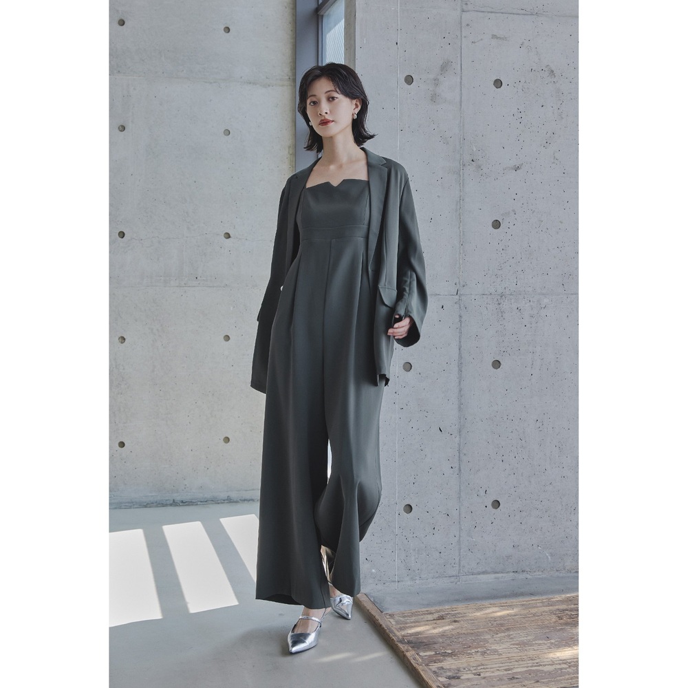 bflat 여성 결혼식 하객룩 오케이전 진주 재킷 와이드 점프수트 투피스 세트 - 상세 이미지 3