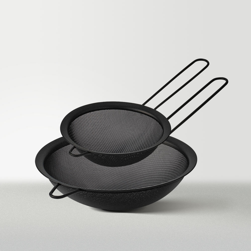 덴라이프 블랙캣츠 스텐 메쉬 원형 체망 2종세트 (14cm+20cm) - 상품 이미지
