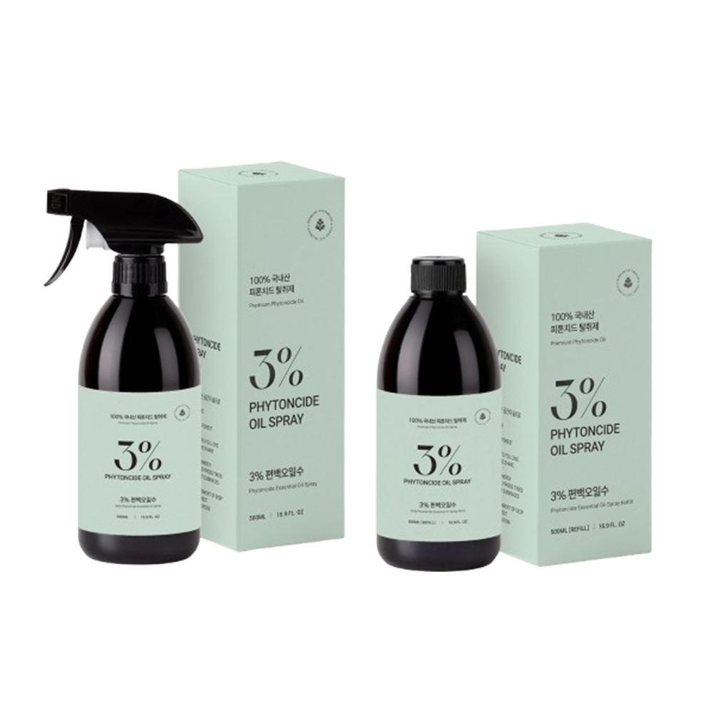 3% 편백오일수 편백수 피톤치드 새집증후군 탈취제 포름알데히드 500ml+500ml 리필 - 상세 이미지 2