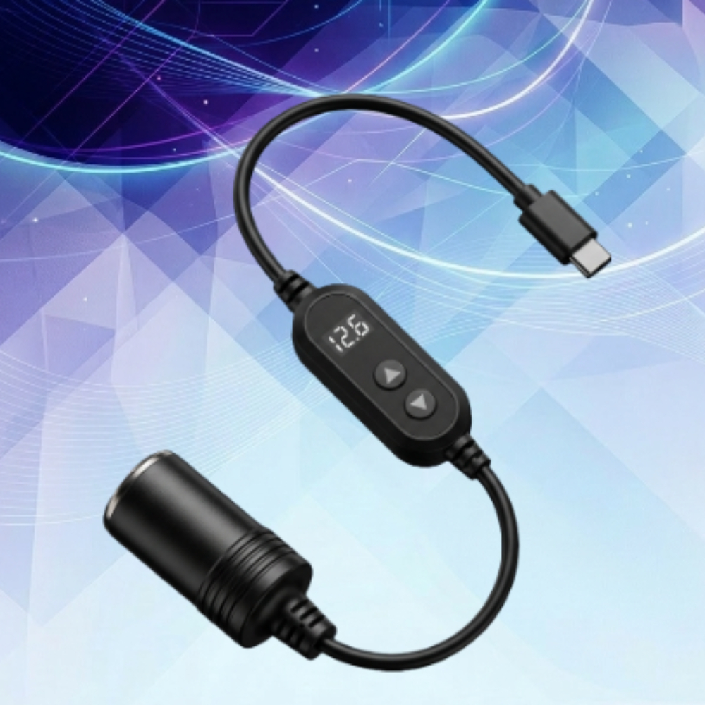 오토크루 USB-C PD 12V 시거잭 변환 케이블 36W 블랙 - 상세 이미지 2