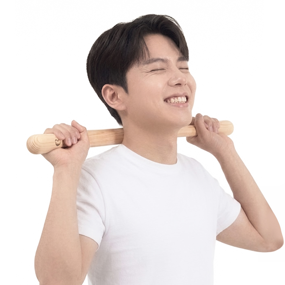 온유어핏 편백 나무 마사지 스틱 바 단봉 경락 종아리 어깨 목 등 복부 지압기 - 상품 이미지