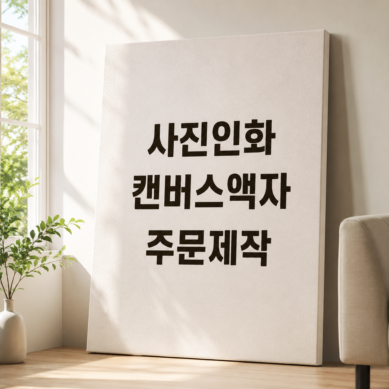 네이버 유홍아트 사진인화 캔버스 액자 주문제작 대형 옆면흰색 직사각형 0호