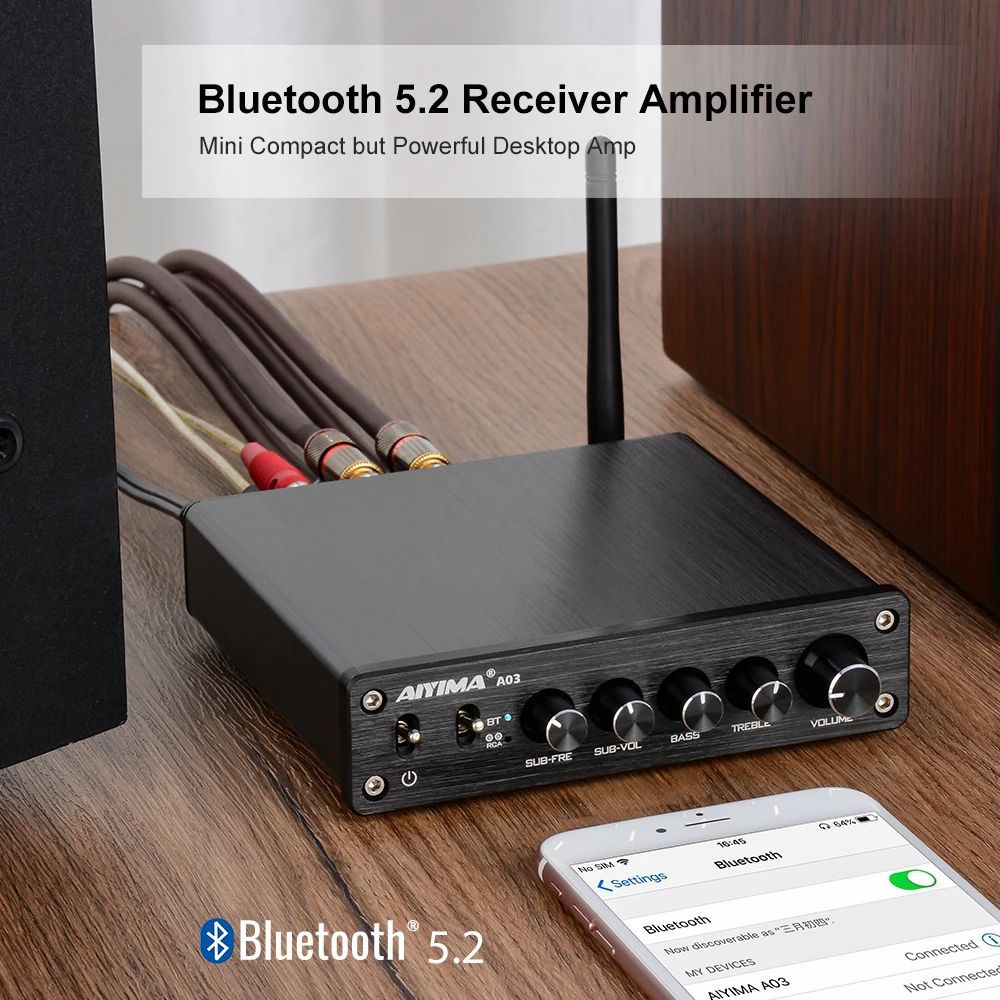 AIYIMA TPA3116 블루투스 서브우퍼 HiFi Black With US Plug - 상세 이미지 5