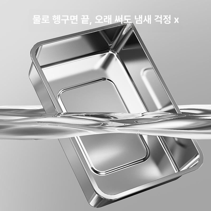대형 반밀폐 고양이 화장실 스테인레스 변기 고양이용 자이언트 진회색 경사 개방형 60x40x24cm - 상세 이미지 4