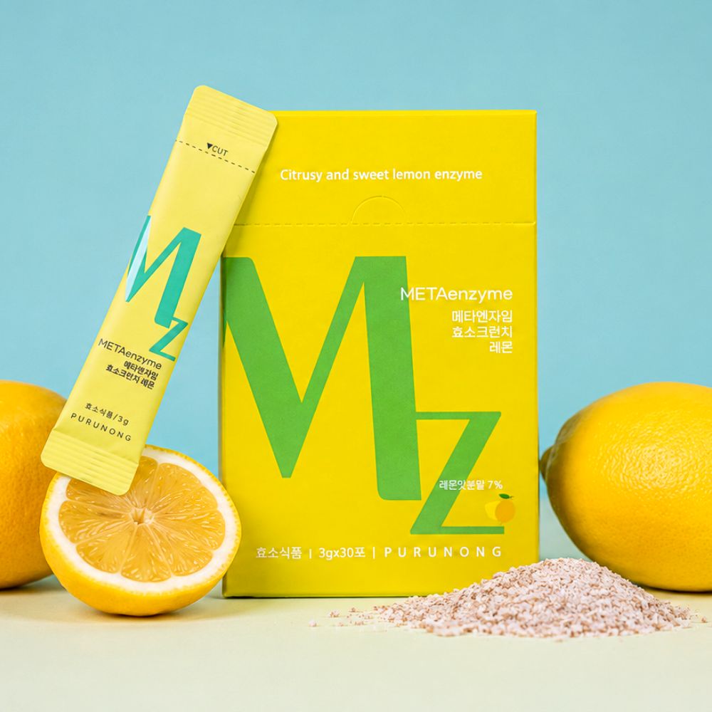 푸르농 MZ 효소크런치 곡물효소 발효효소 탄수화물 단백질 분해 효소스틱 레몬팝핑맛 30포 1박스 이미지 7