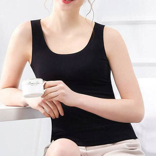 여름 심리스 나시 탑 여성 나시 여자 티 이너 민소매 티셔츠 무지 쿨 시원한 흰색 학생 - 상품 이미지