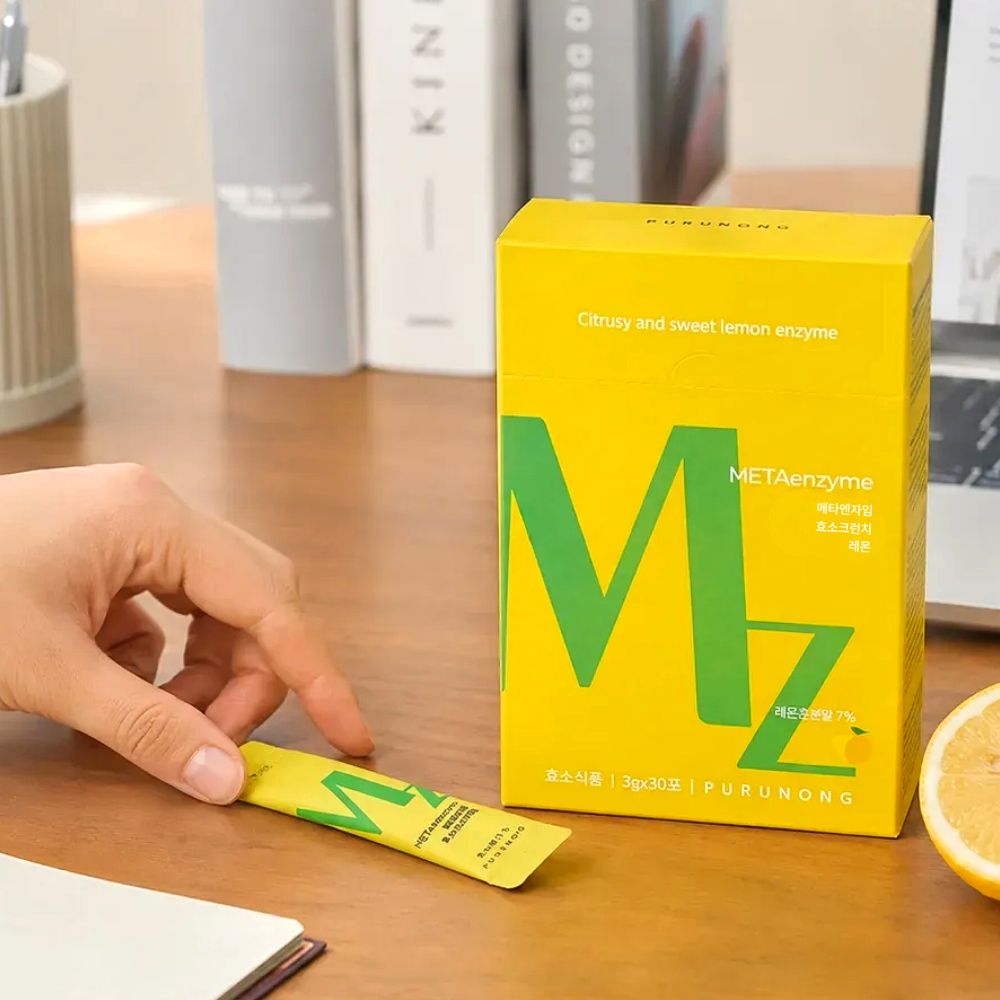 푸르농 MZ 효소크런치 곡물효소 발효효소 탄수화물 단백질 분해 효소스틱 레몬팝핑맛 30포 1박스 - 상세 이미지 3