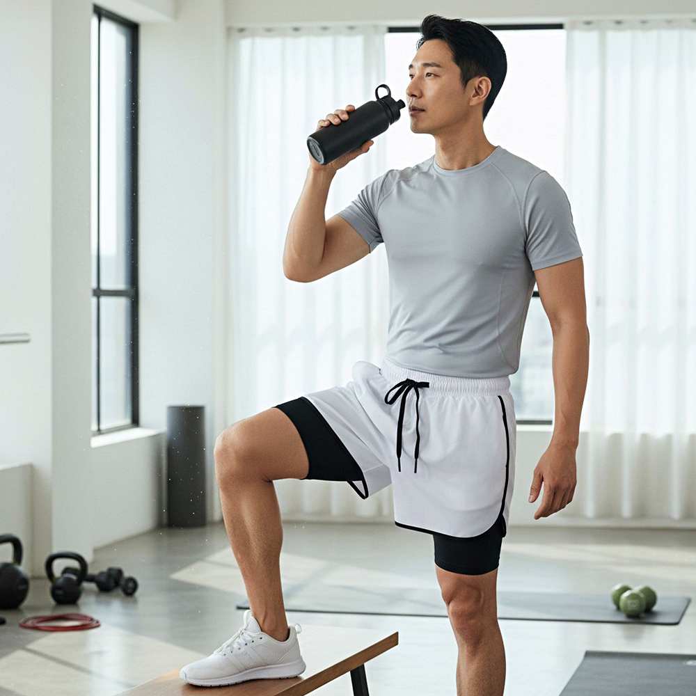 남자 헬스 투인원 반바지 러닝 팬츠 러닝복 쇼츠 - 상세 이미지 4