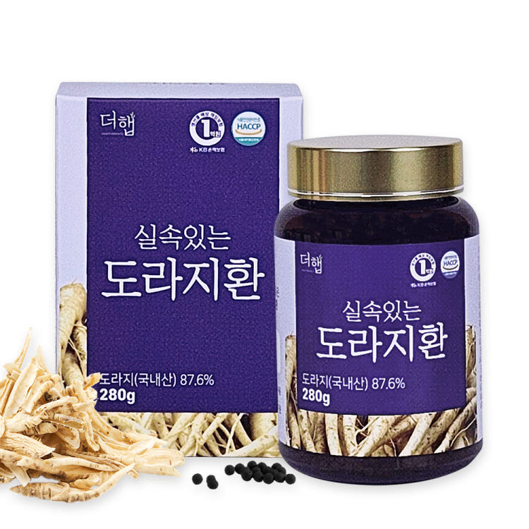 더햅 168시간 발효 도라지환 흑도라지 약도라지 길경 인삼 맥문동 환 280g, 1개 - 상품 이미지