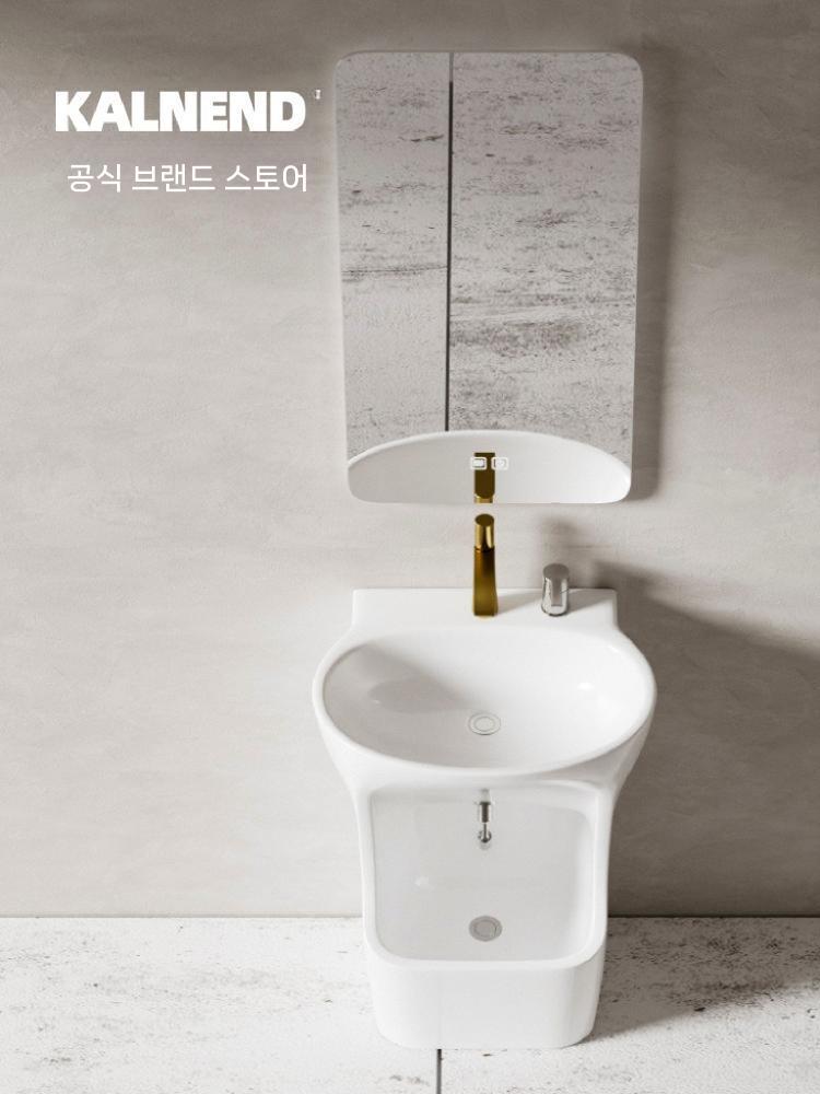 긴다리 세면대 발씻는 수전 스탠딩 일체형 풋브러쉬 세면대 이미지 7
