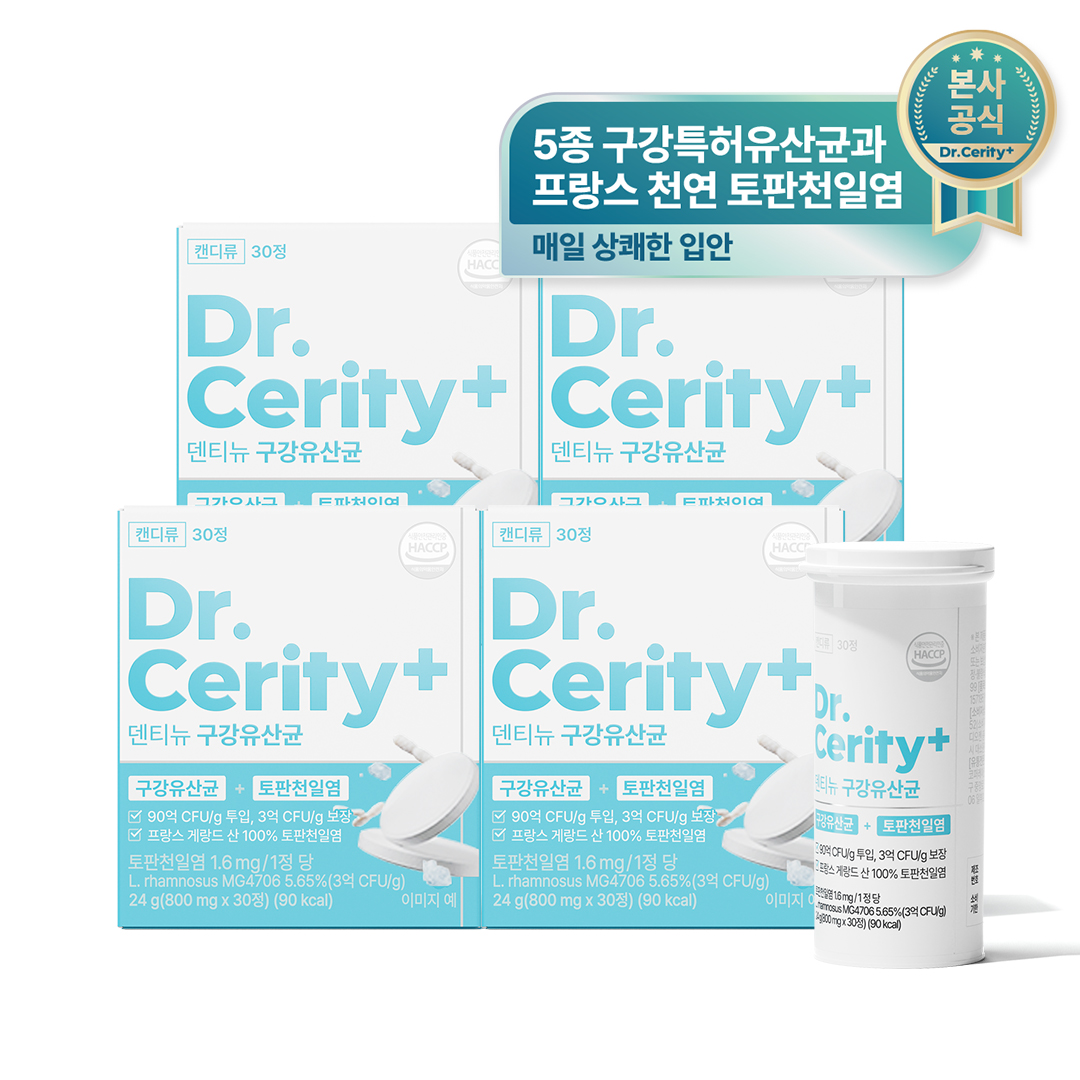 닥터세리티 덴티뉴 구강유산균 프로바이오틱스 입속 30정, 4개 - 상품 이미지