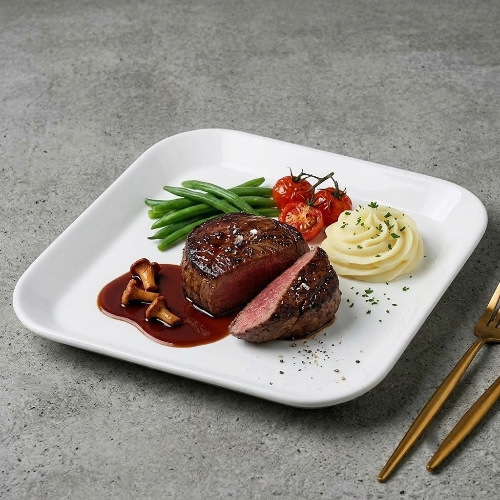 고멜 도자기 브런치 빵 햄버거 접시 그릇 사각형, 31cm - 상세 이미지 4