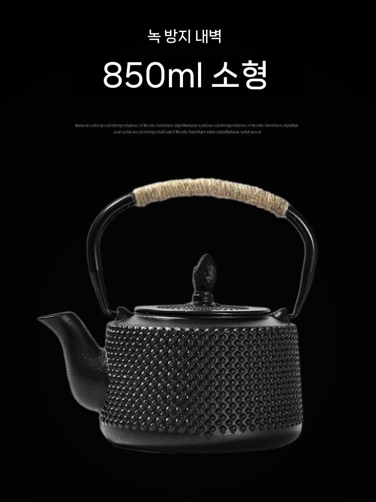 일본식 무쇠주전자 난로요리용 차 다관 주물주전자 주전자 0.6L - 상세 이미지 4