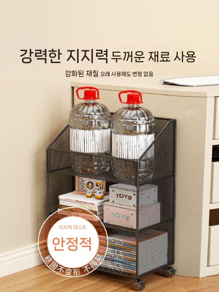이동식 파일 정리함 서류함 바퀴 철제 서류정리함 보관함 책상 3단 블랙 미디엄 이미지 7