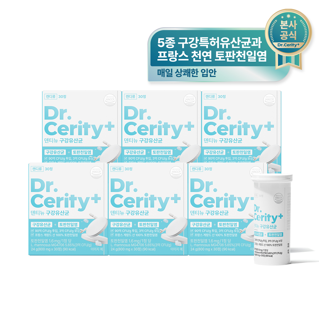 닥터세리티 덴티뉴 구강유산균 프로바이오틱스 입속 30정, 6개 - 상품 이미지