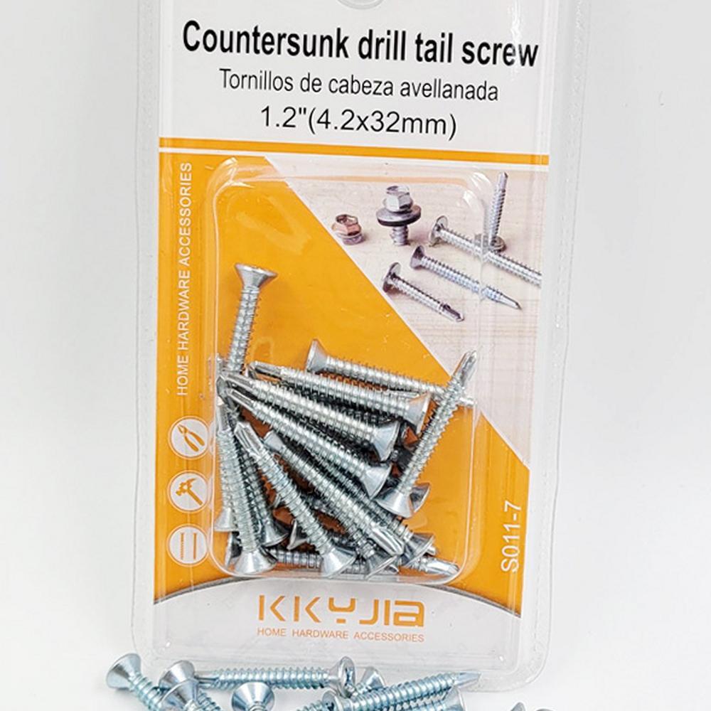 라이즈올6 20PCS 납작머리 피스 32mm 액자나사 십자드릴피스 나사산탭 나사산 - 상품 이미지