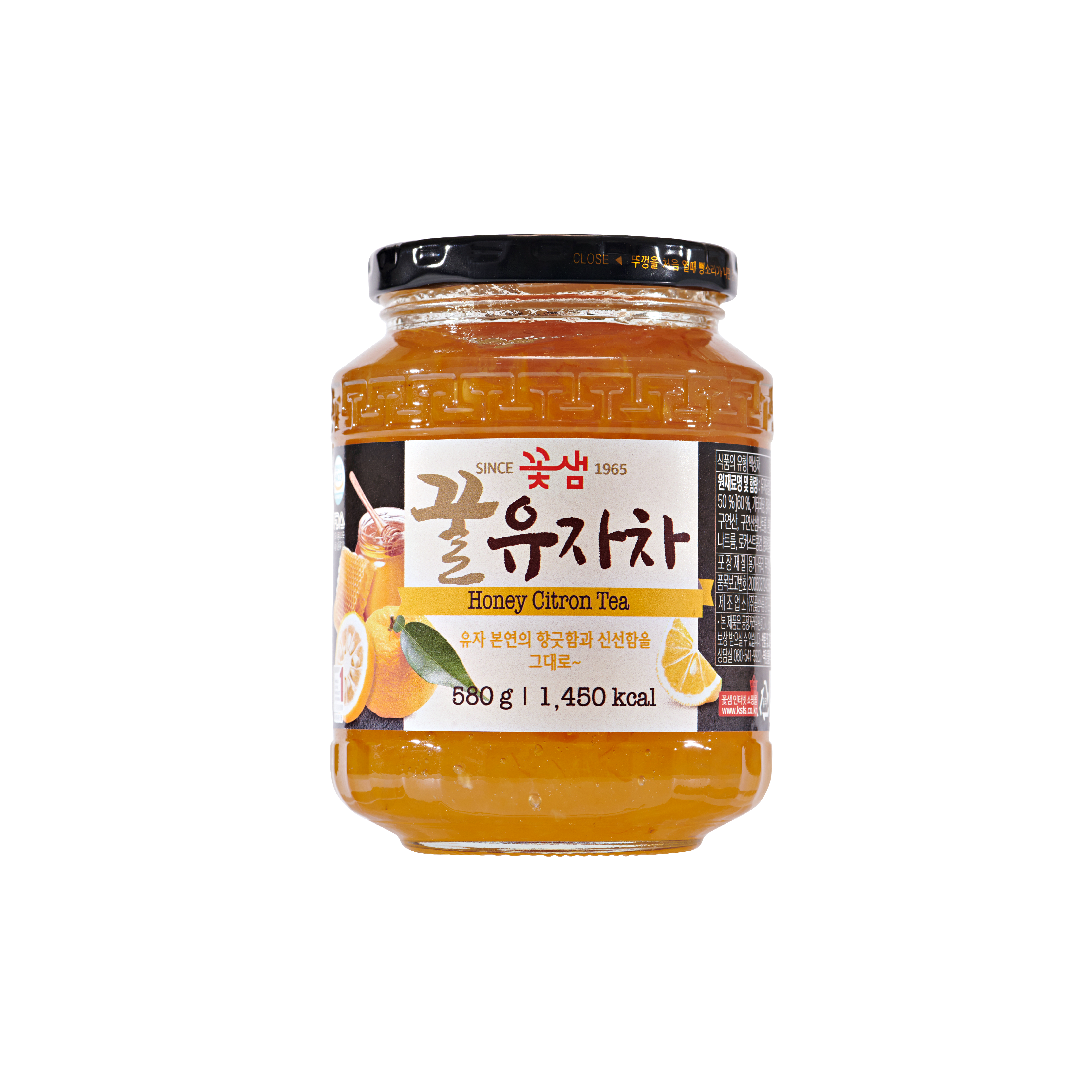 꿀 유자차 국내산 유자 과일 액상차 차 선물 답례품 꽃샘 580g - 상품 이미지