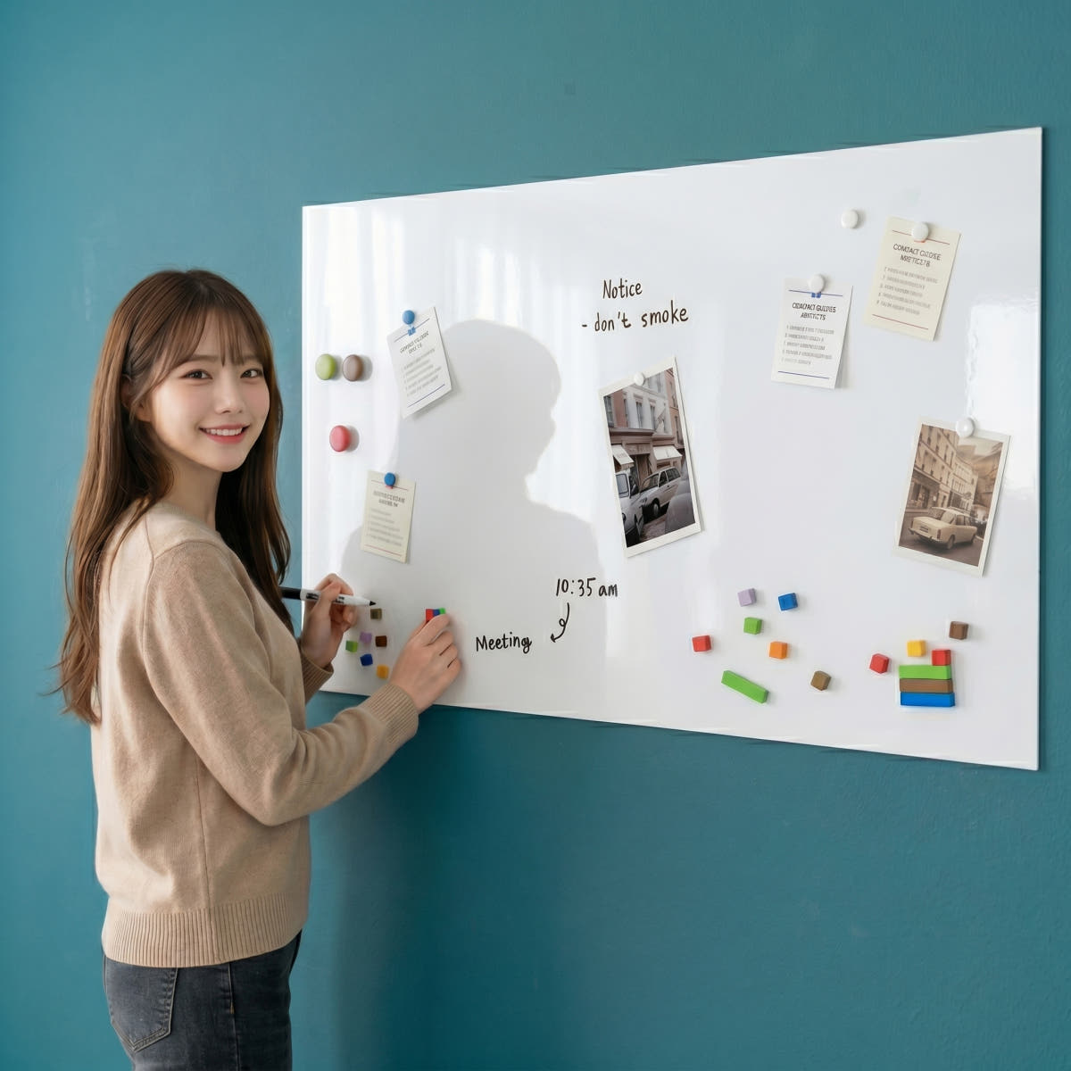 붙이는 화이트보드 자석 칠판 600X400mm 가격 비교 유니프랍스 붙이는 화이트보드 자석 칠판 600X400mm