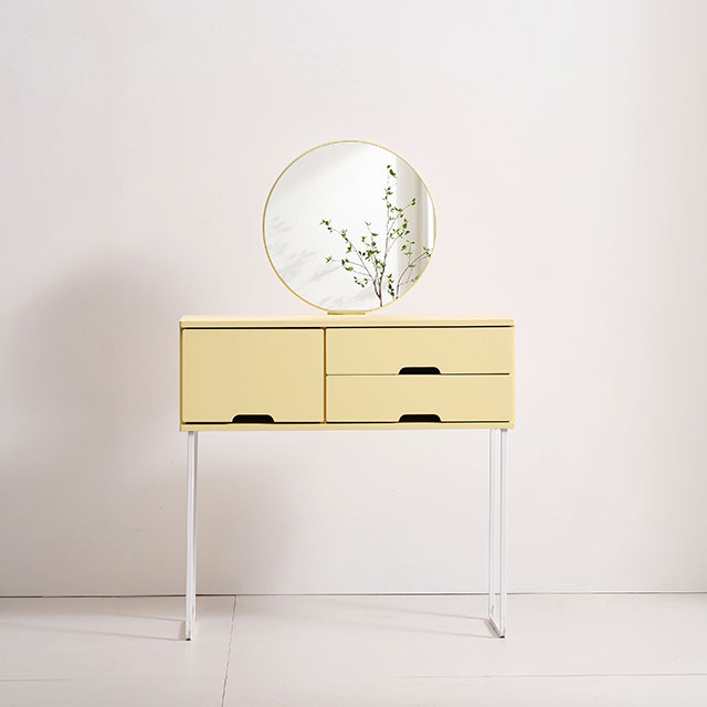 가구의서 버터화이트 입식 화장대 버터, 835x300x1259mm - 상품 이미지