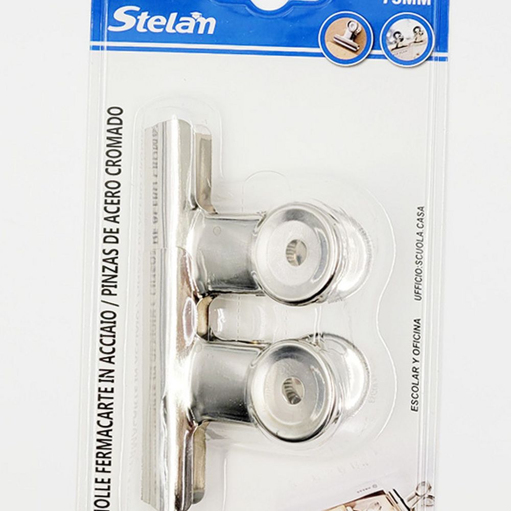라이즈올5 2PCS 스틸 집게 75mm 페이퍼클립 철집게 서류클립 - 상품 이미지