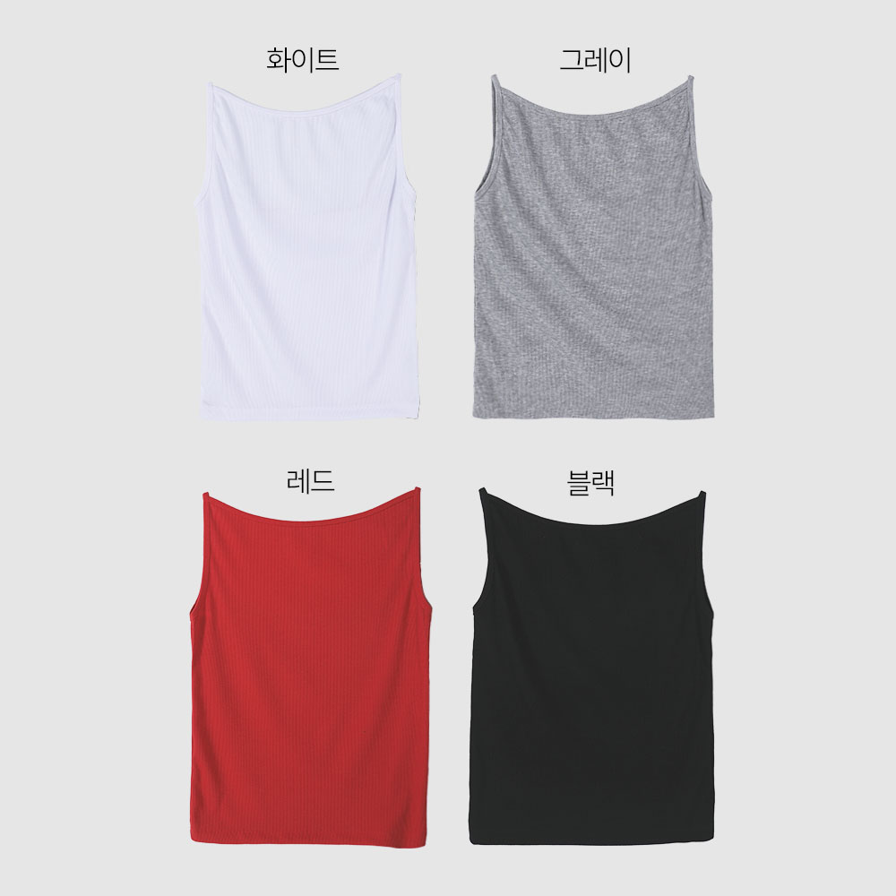 부유방커버나시 백리스 골지 일자 민소매 블랙, FREE(One size) 이미지 7