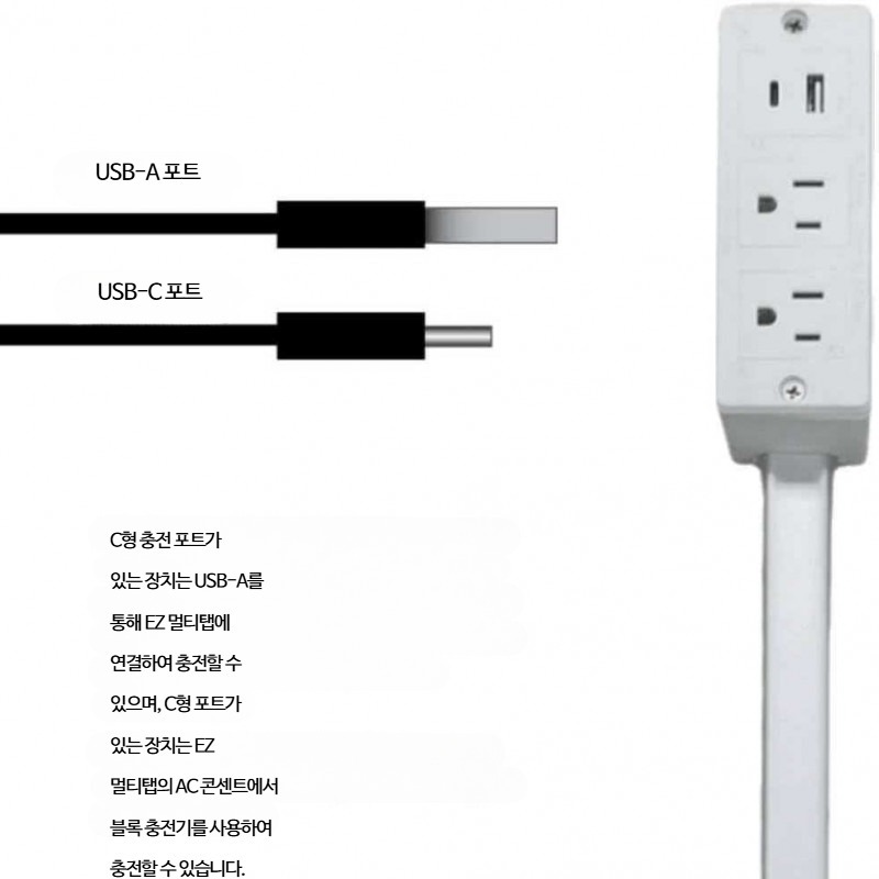 뉴타입 회전형 멀티탭 어댑터 납작멀티탭 공간활용 침대 전원 소파 필수템 - 상세 이미지 3