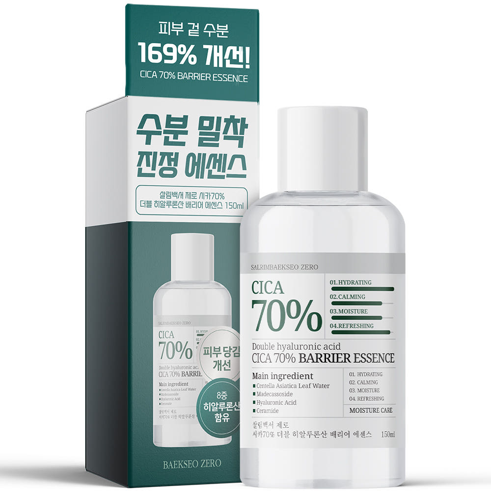 살림백서 살림백서 제로 시카 70% 진정 에센스 150ml 더블 히알루론산 병풀 워터 피부 보습