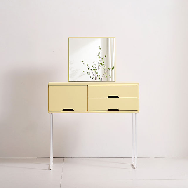 가구의서 버터화이트 입식 화장대 버터, 835x300x1235mm - 상품 이미지