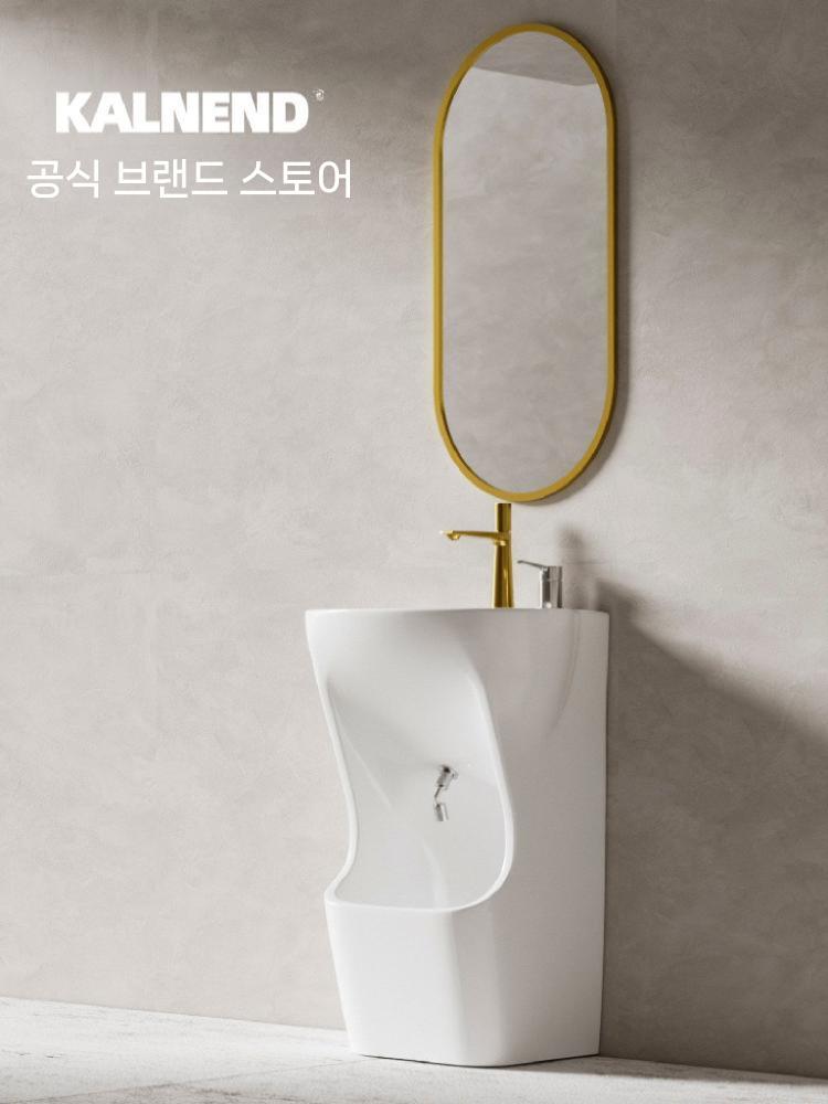 긴다리 세면대 발씻는 수전 스탠딩 일체형 풋브러쉬 세면대 이미지 8