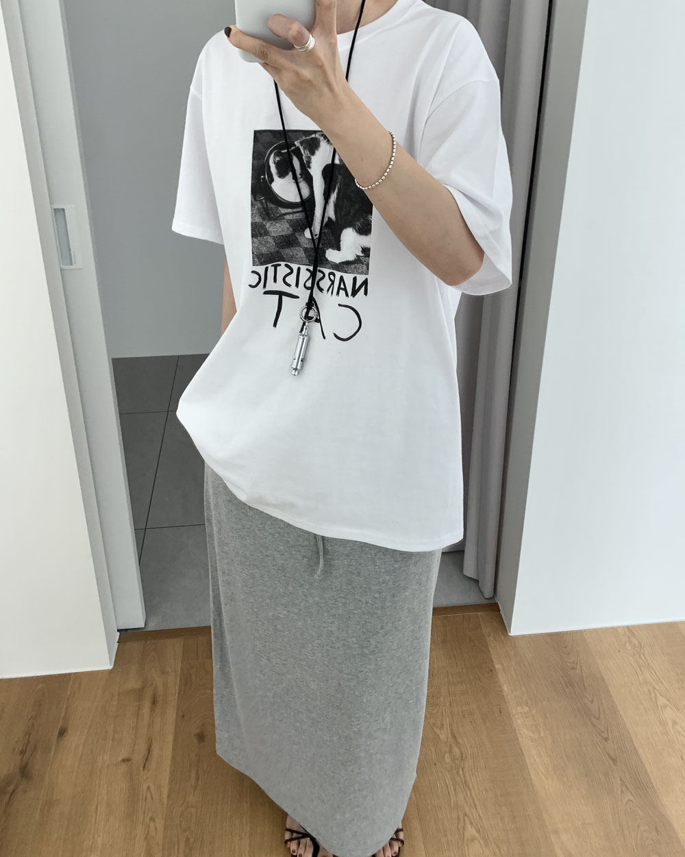 [올리브당일] 모찌 스커트 썸머 스판 밴딩 맥시 찰랑 여름 져지 H라인 롱스커트 웨어링무드 (3c) 이미지 8