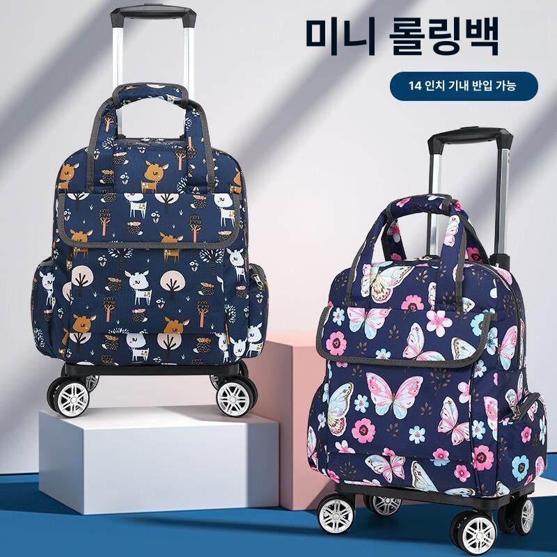 바퀴달린 백팩 이동식 캐리어 배낭 여행가방 블랙 - 상세 이미지 2