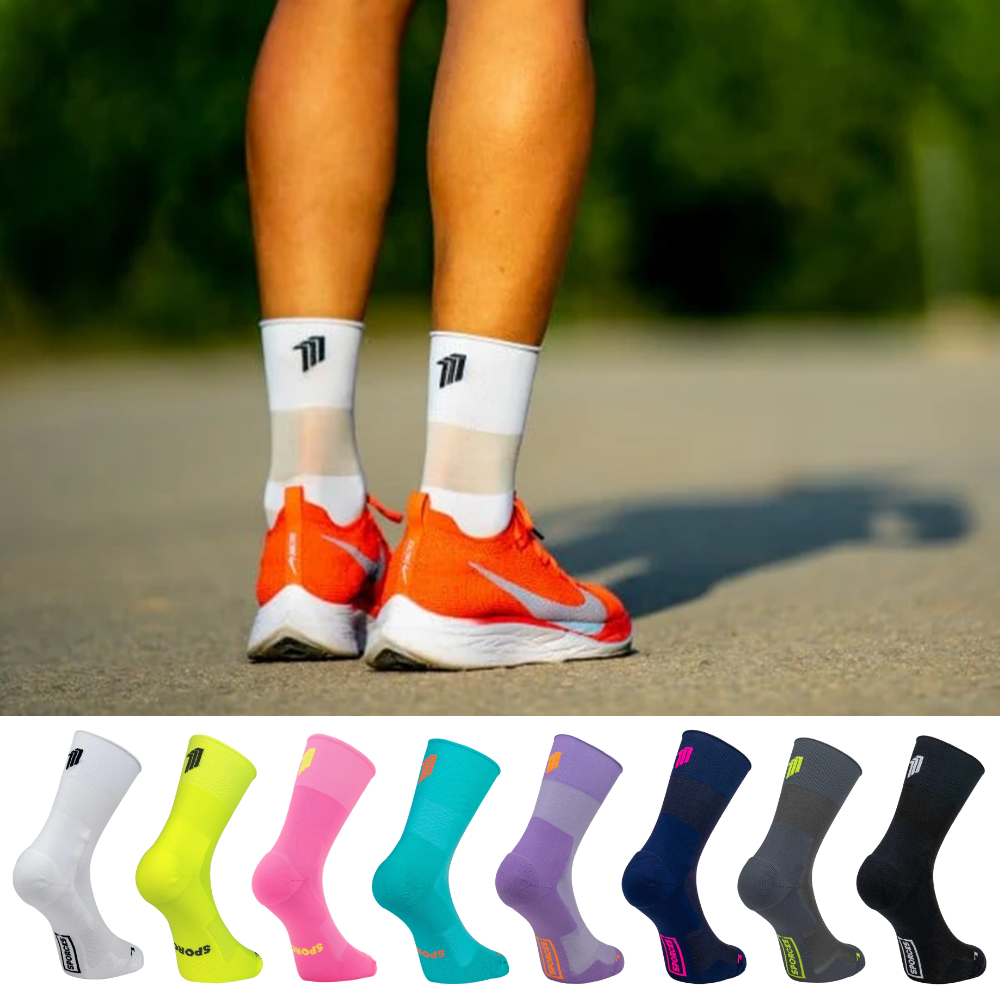스포크스 러닝양말 압박 마라톤 삭스 미드컷 SPORCKS 화이트, M (255-270mm) - 상품 이미지
