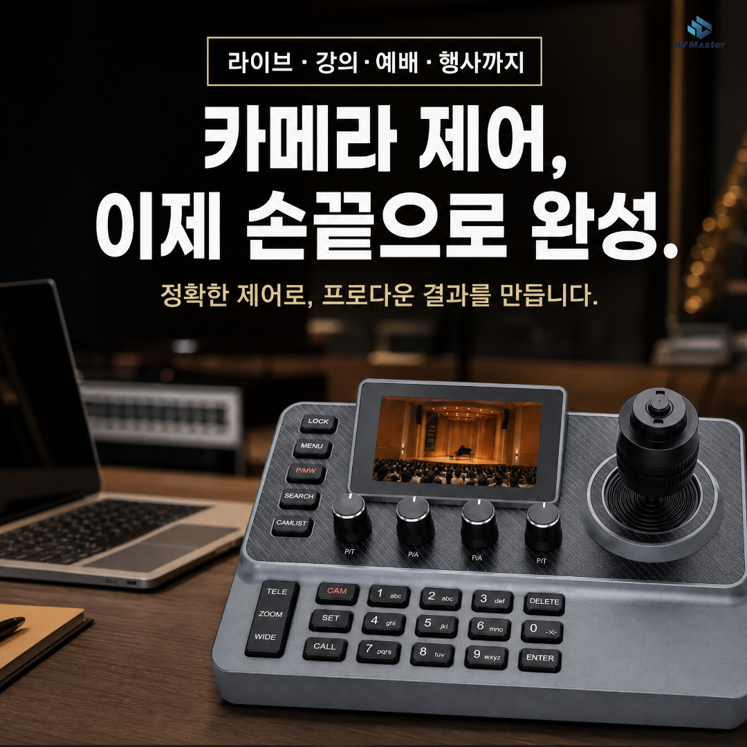 에이브이마스터 PTZ 카메라 조이스틱 컨트롤러 AVM400Z 3인치 LCD 방송용 이미지 6